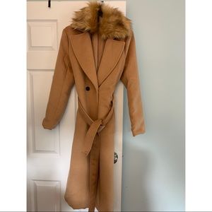 Fashion Nova faux fur trench